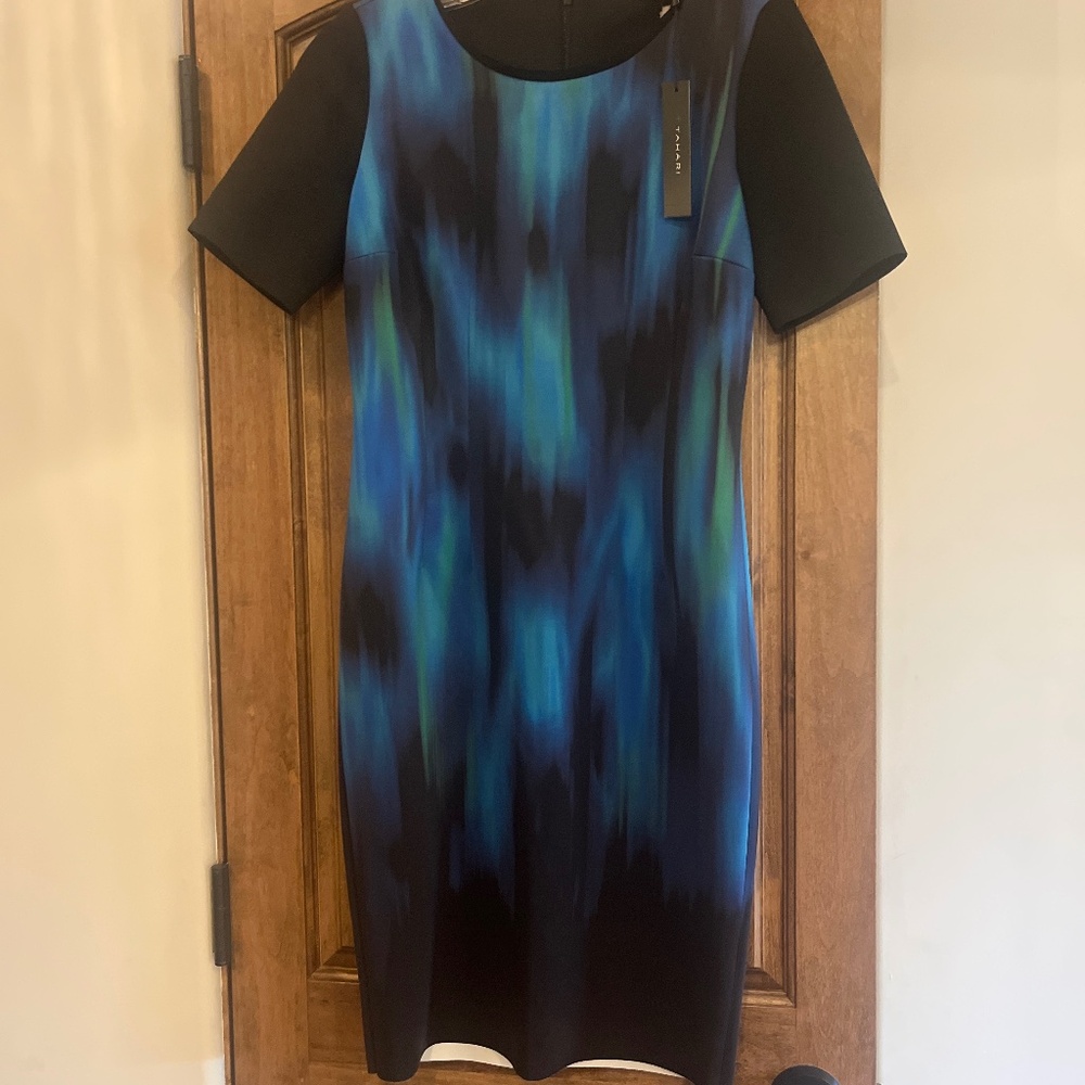 Elie Tahari Electric Blue Print Sheath Dress (NWT!)